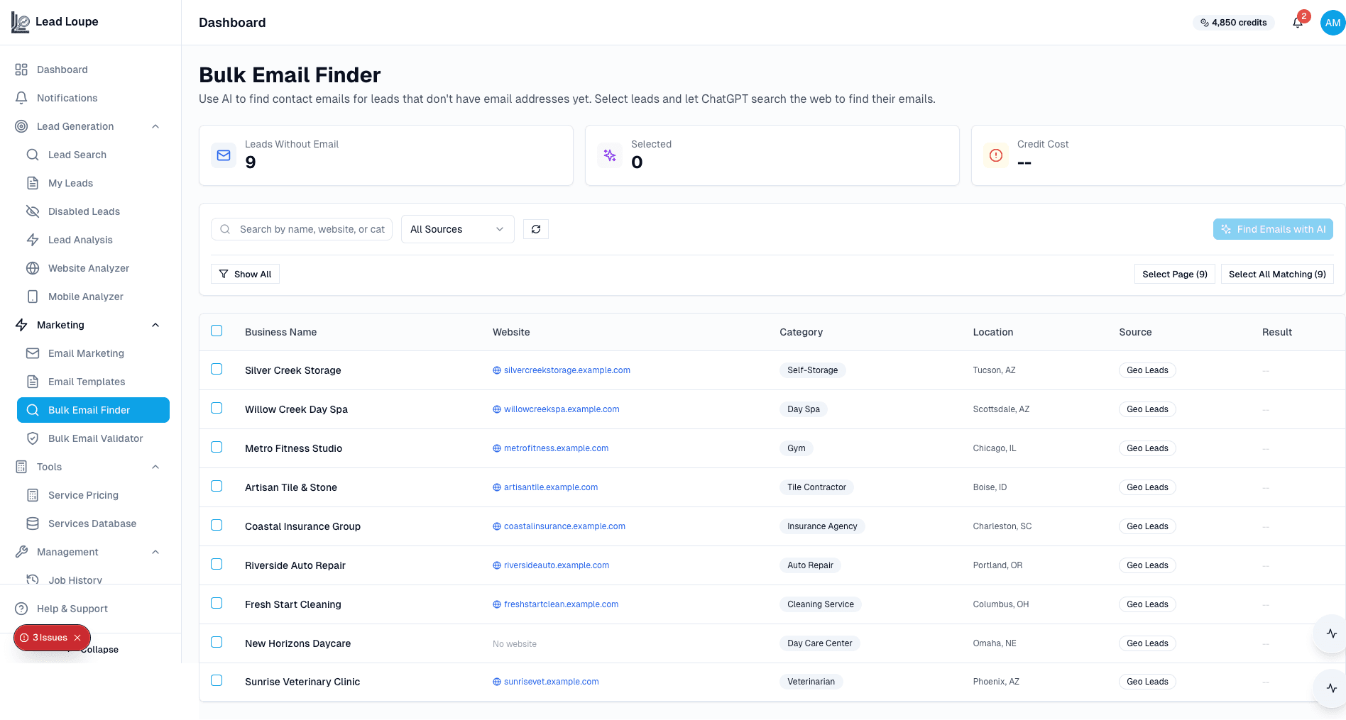 Email provider integration for outreach