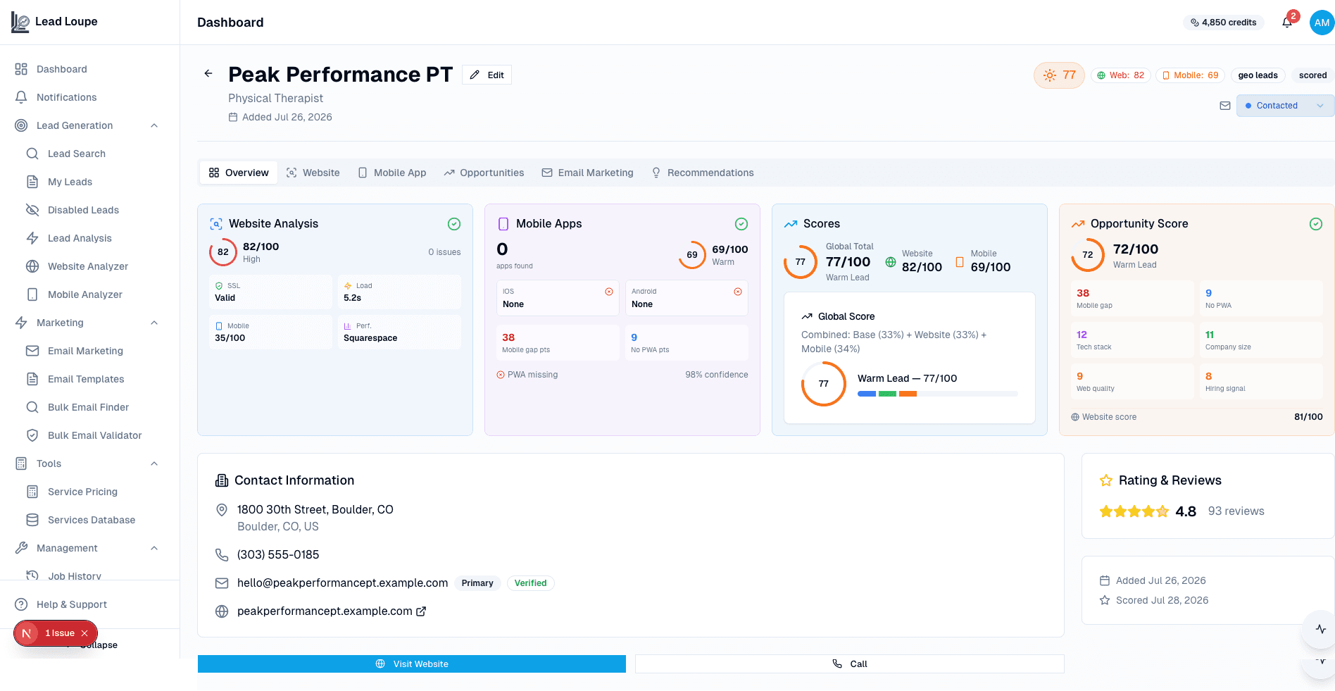 Lead scoring for agency pipeline prioritization