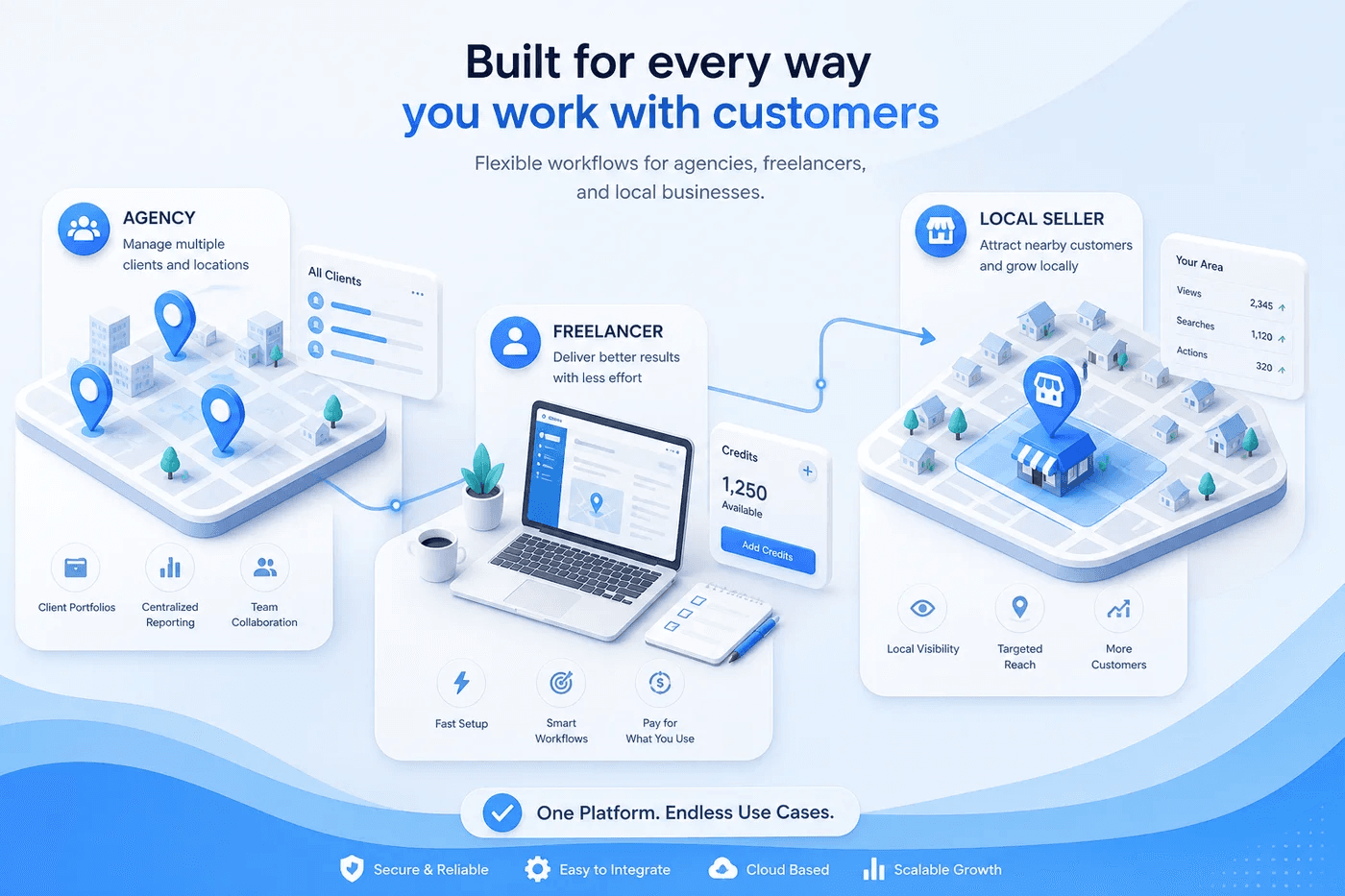 Agency, freelancer, and local seller use-case workflows